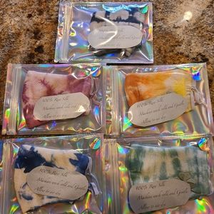 5 raw silk double layer masks. Hand dyed